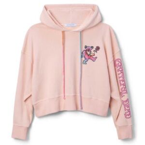 DAYDREAMER Grateful Dead Tie Dye Bear Shrunken Hoodie